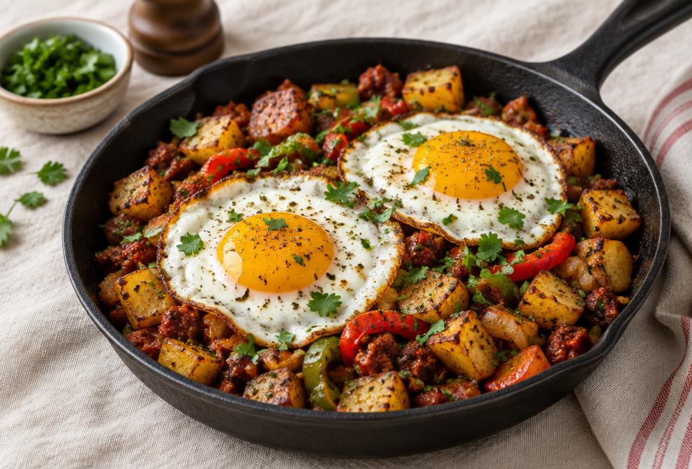 Chorizo & Potato Hash with Eggs