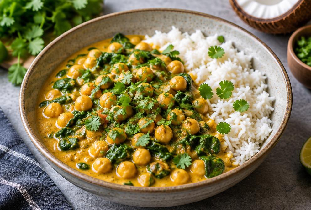 Chickpea & Spinach Coconut Curry