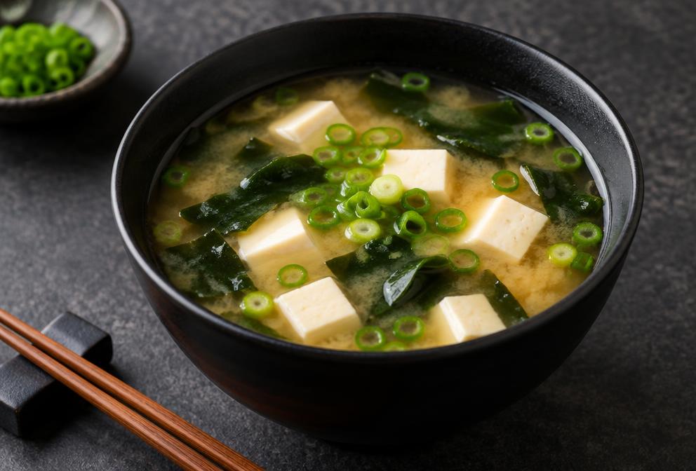Miso Soup with Tofu & Greens