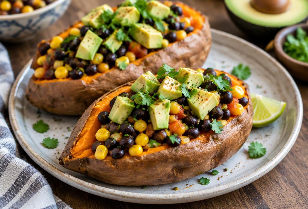 Loaded Baked Sweet Potatoes